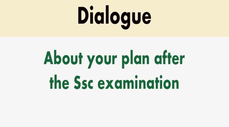 your plan after the Ssc examination dialogue